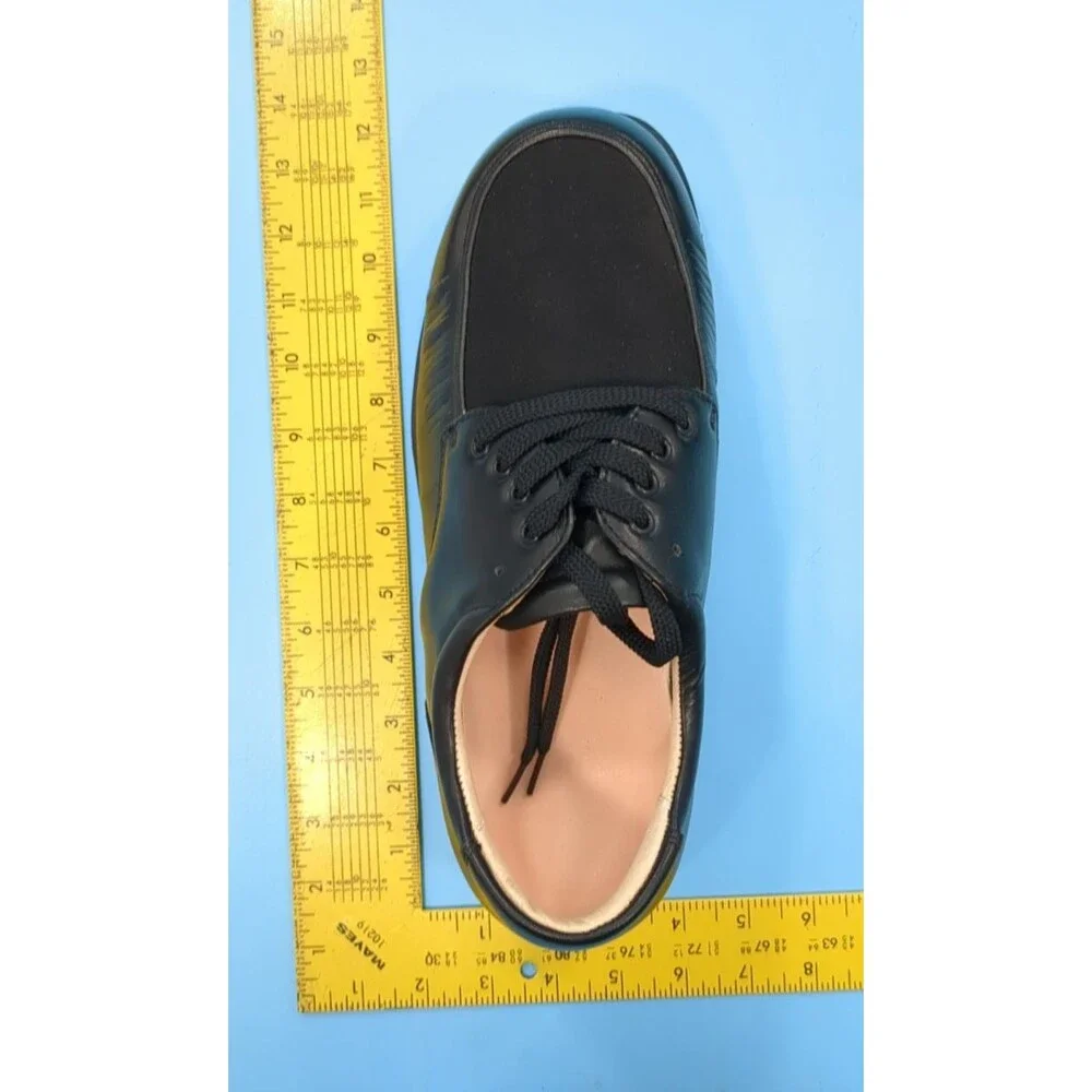 Mt. Emey Men’s Black Leather Lace Up Comfort Walking Shoes Size 10 1/2 4E